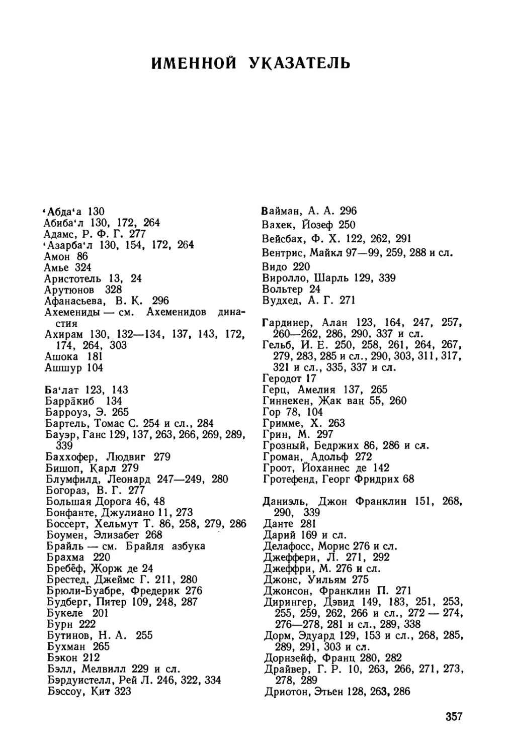 Указатель имен. Составитель Л. С. Горбовицкая