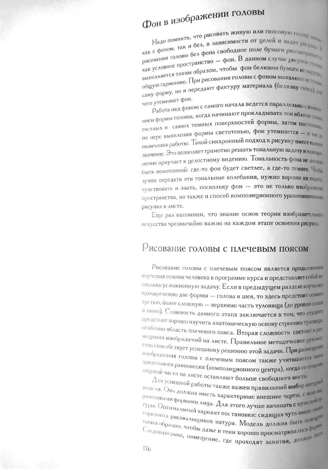 Фон в изображении головы
Рисование головы с плечевым поясом