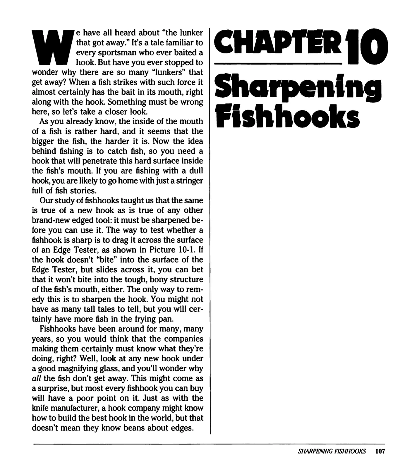 CHAPTER 10 / Sharpening Fishhooks