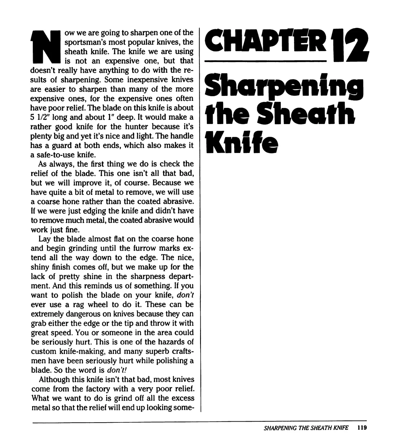 CHAPTER 12 / Sharpening the Sheath Knife