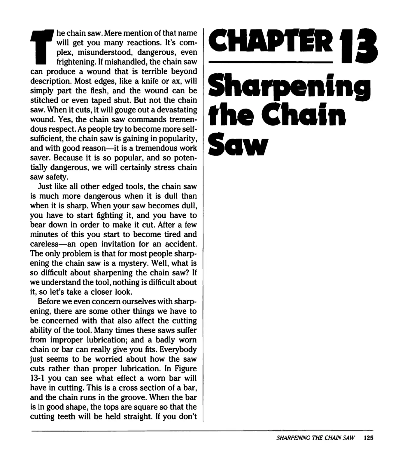 CHAPTER 13 / Sharpening the Chain Saw