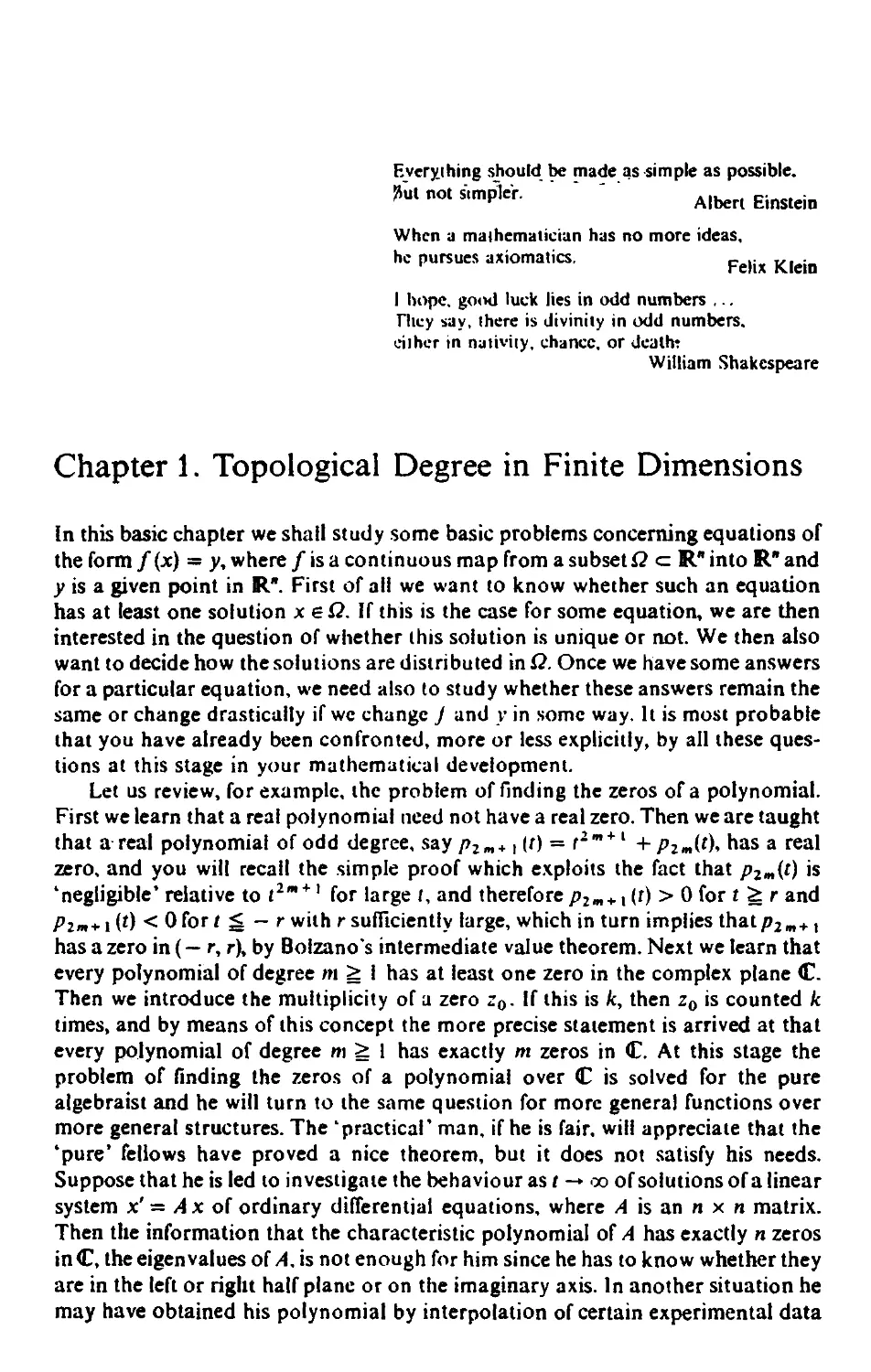 Chapter 1. Topological Degree in Finite Dimensions