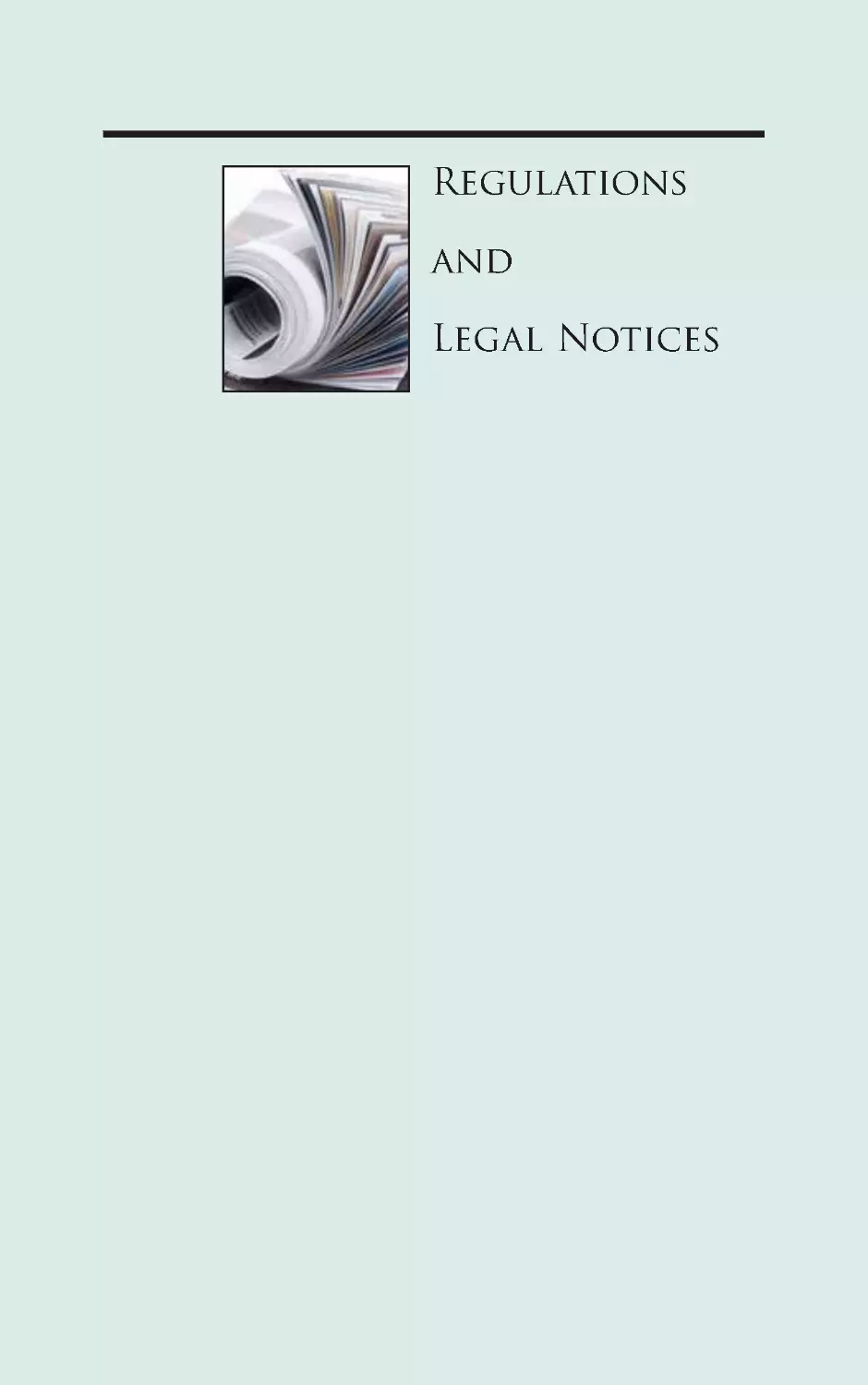 Regulations and Legal Notices