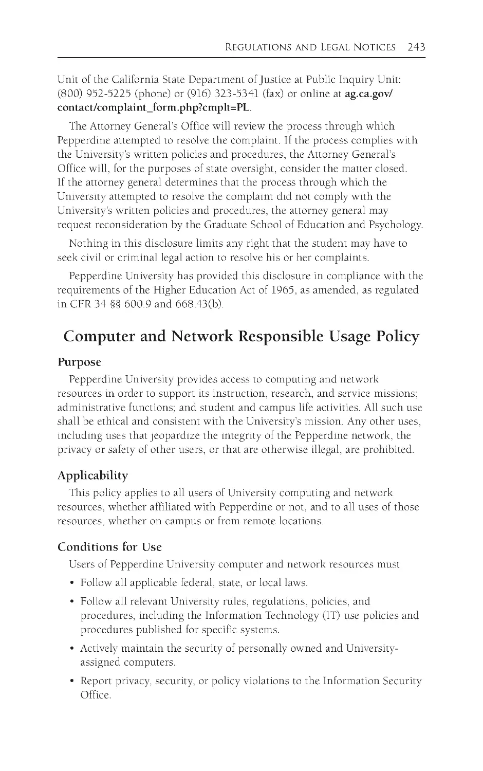 Computer and Network Responsible Usage Policy