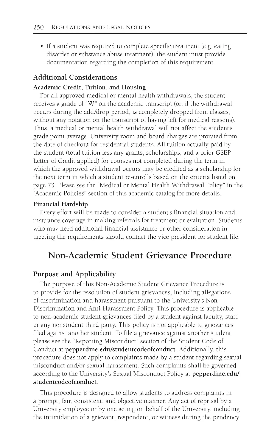 Non-Academic Student Grievance Procedure