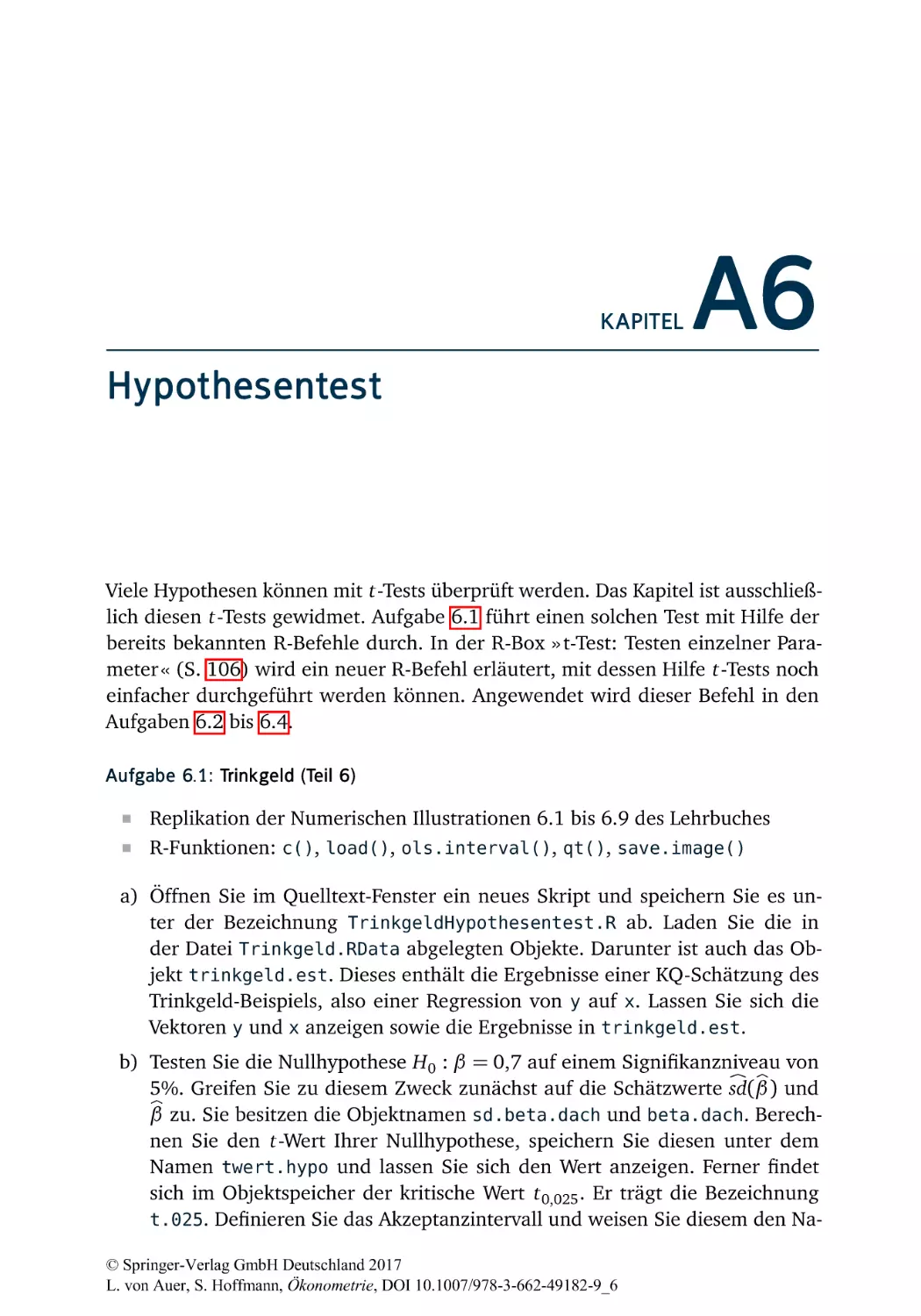 A6 Hypothesentest
A6.1 Trinkgeld (Teil 6)