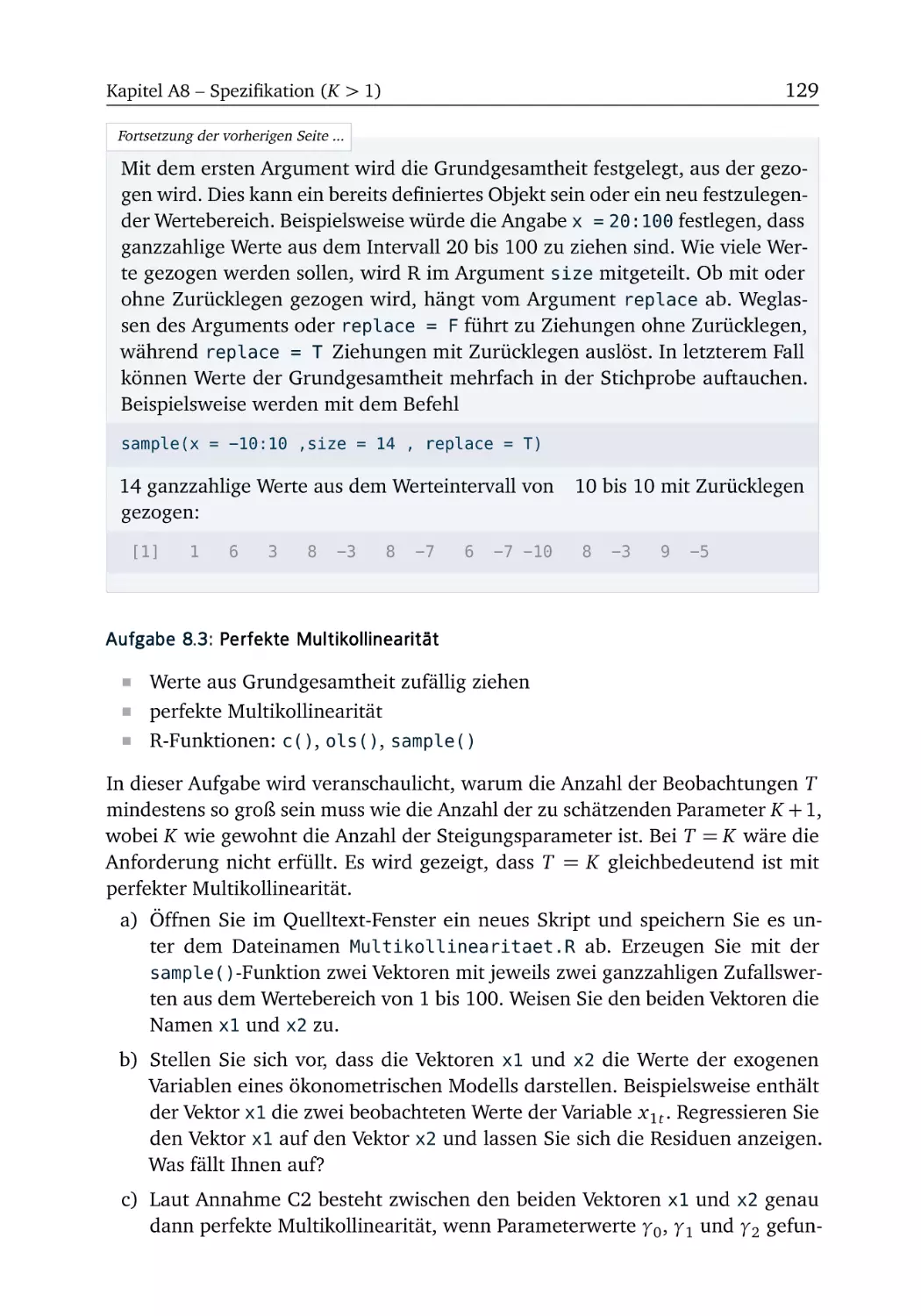 A8.3 Perfekte Multikollinearität