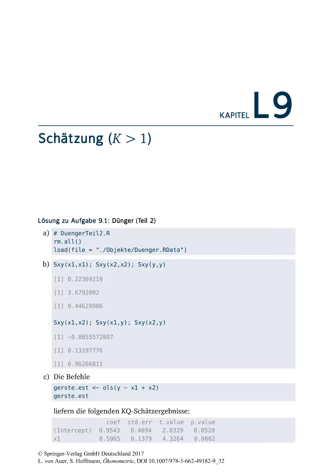 L9 Schätzung (K>1)
L9.1 Dünger (Teil 2)