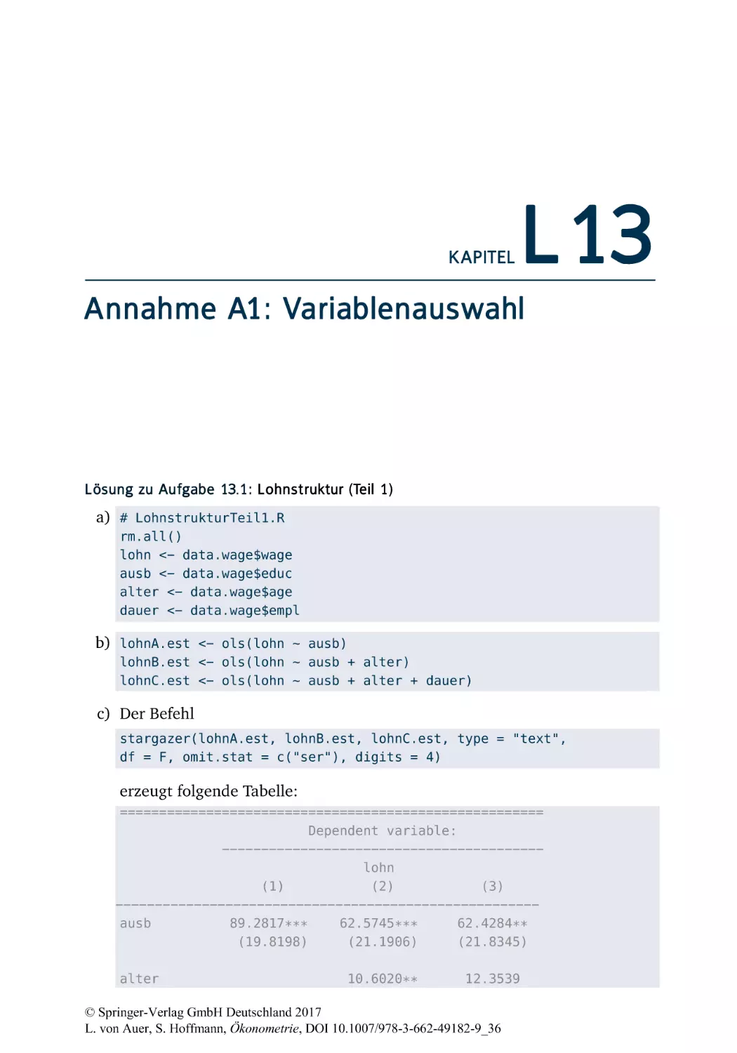 L13 Annahme A1
L13.1 Lohnstruktur (Teil 1)