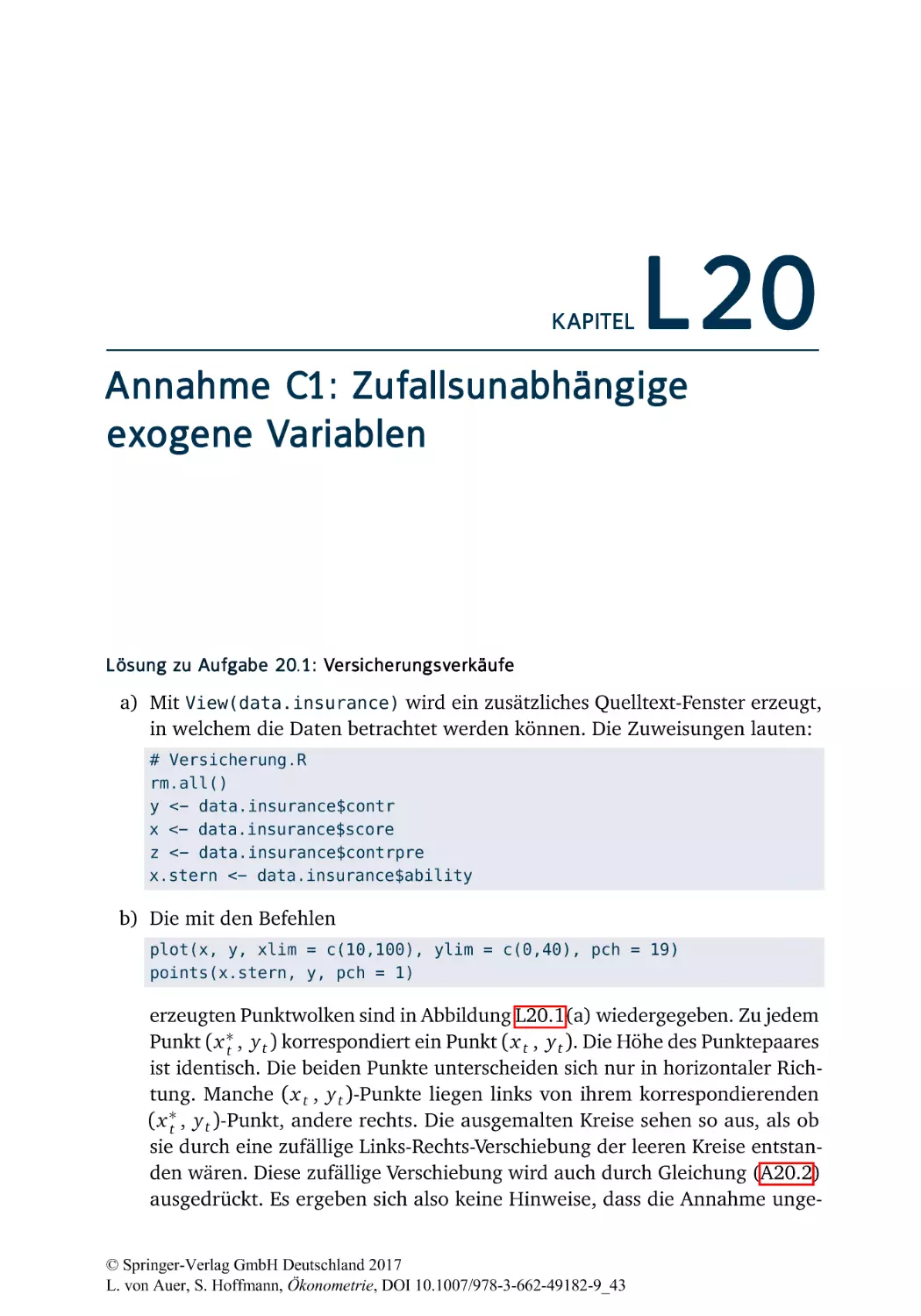 L20 Annahme C1
L20.1 Versicherungsverkäufe