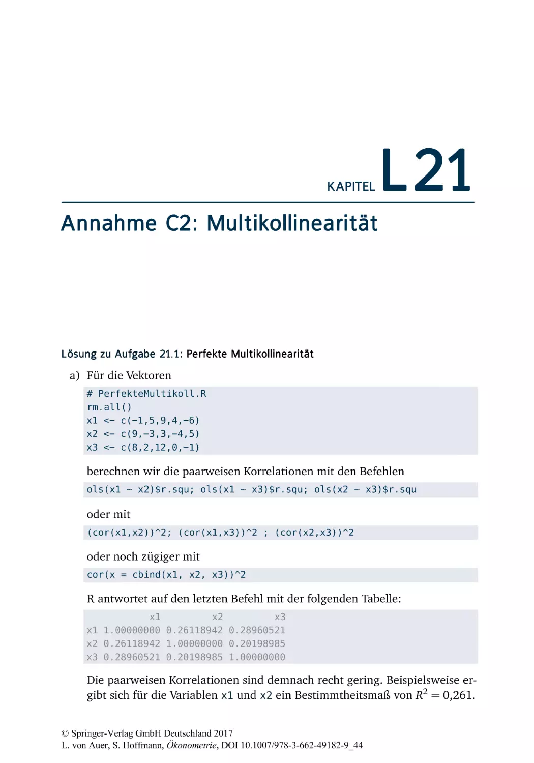 L21 Annahme C2
L21.1 Perfekte Multikollinearität