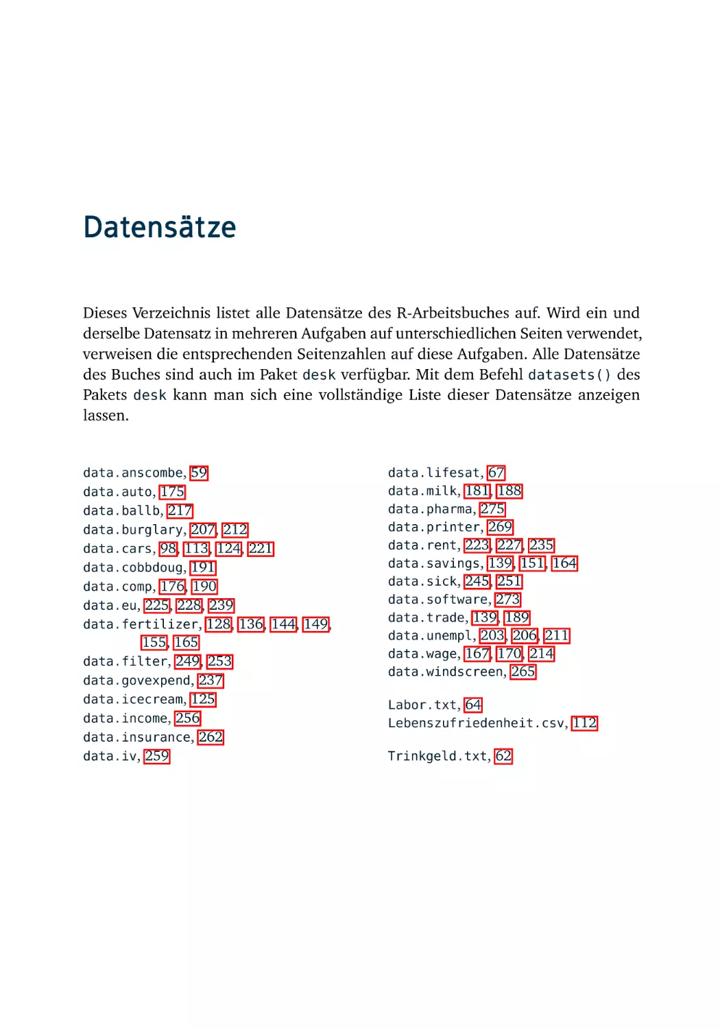 Datensätze