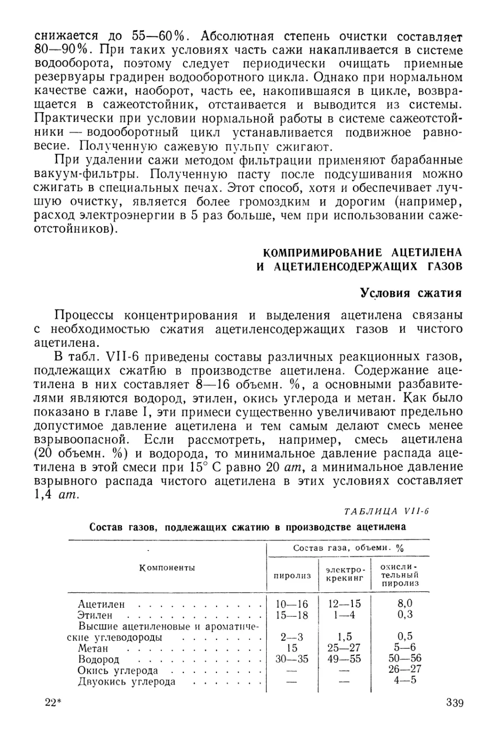 Компримирование ацетилена и ацетиленсодержащих газов