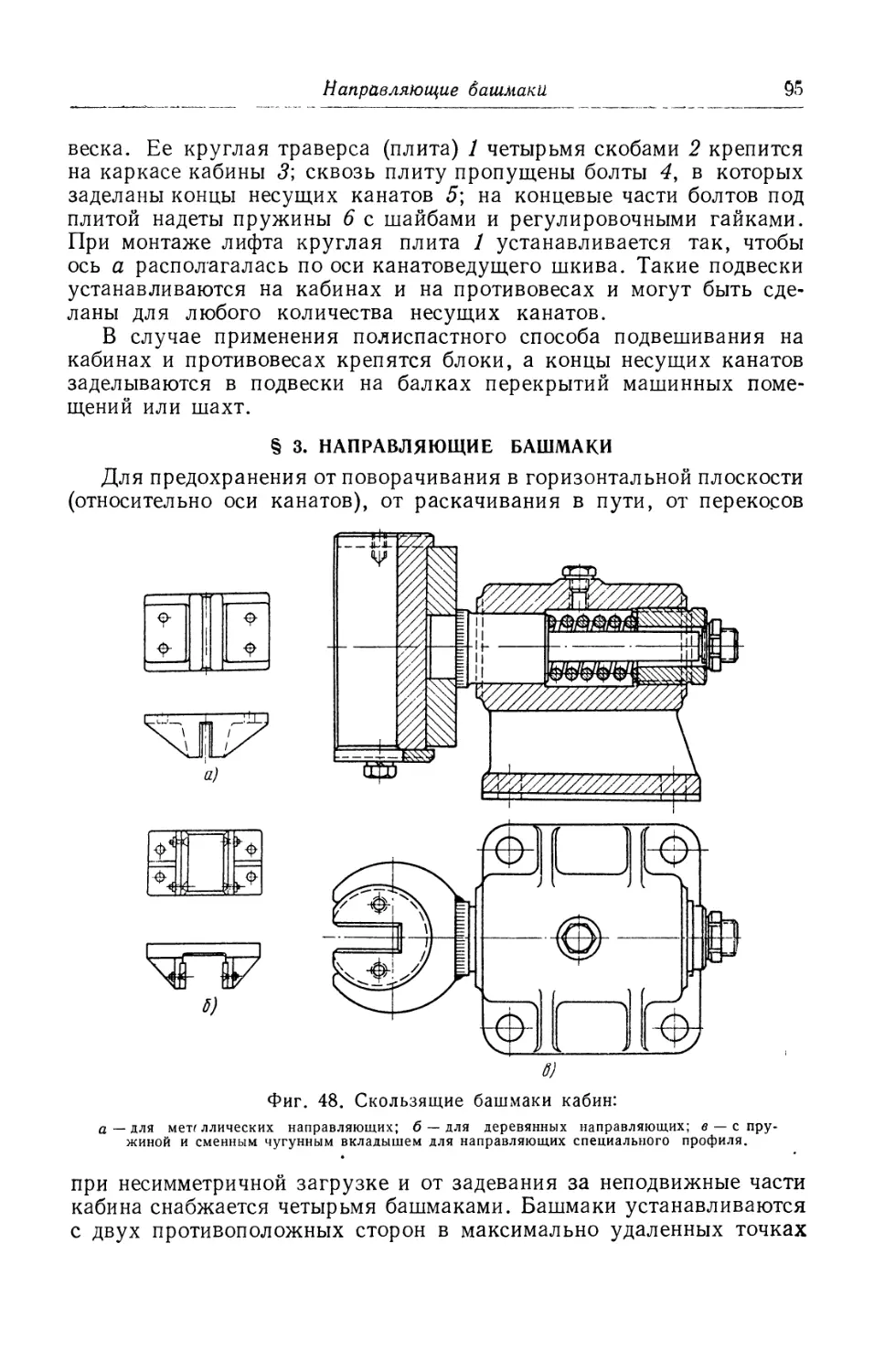 § 3. Направляющие башмаки