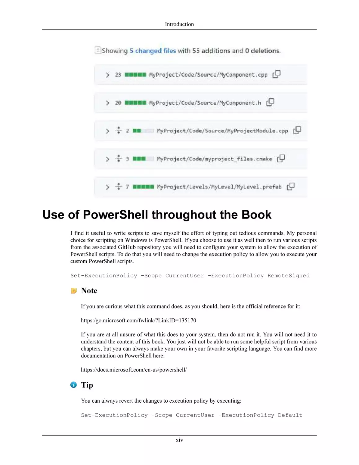 Use of PowerShell throughout the Book