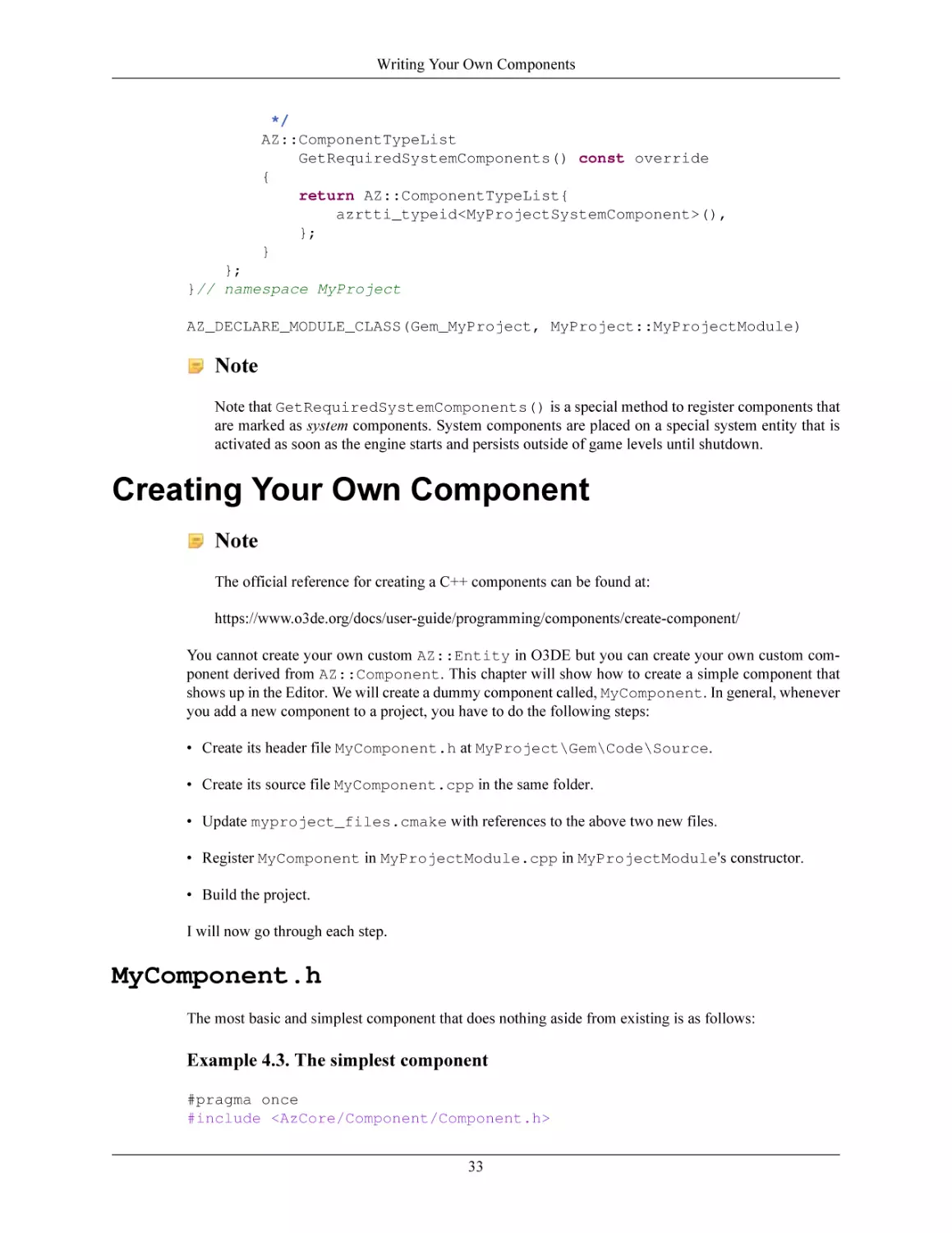 Creating Your Own Component
MyComponent.h