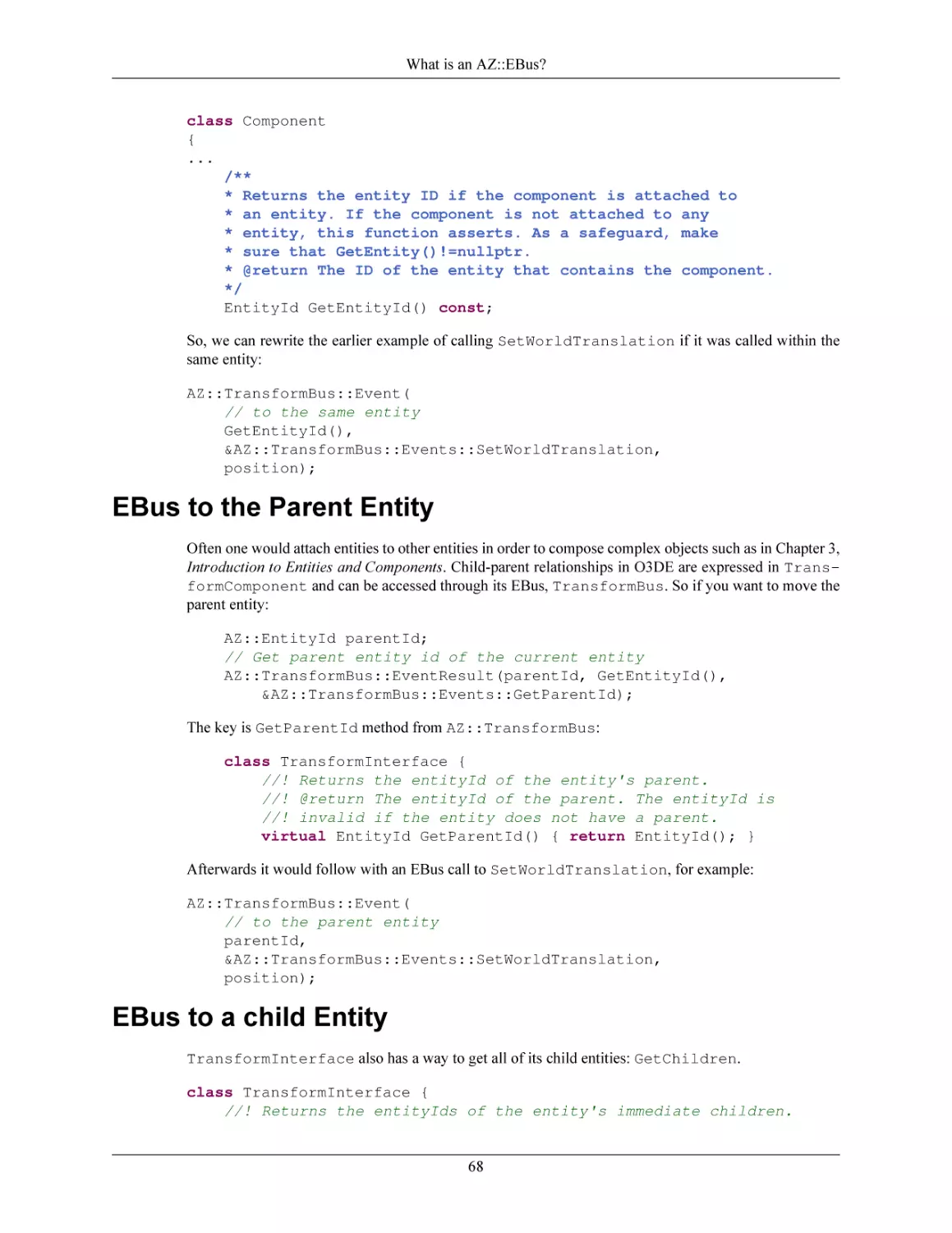 EBus to the Parent Entity
EBus to a child Entity