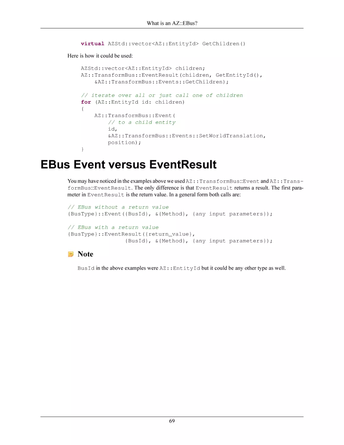 EBus Event versus EventResult