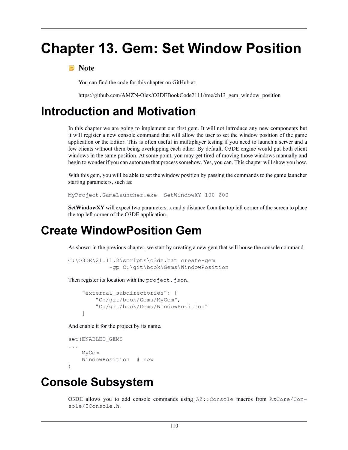 Chapter 13. Gem
Introduction and Motivation
Create WindowPosition Gem
Console Subsystem