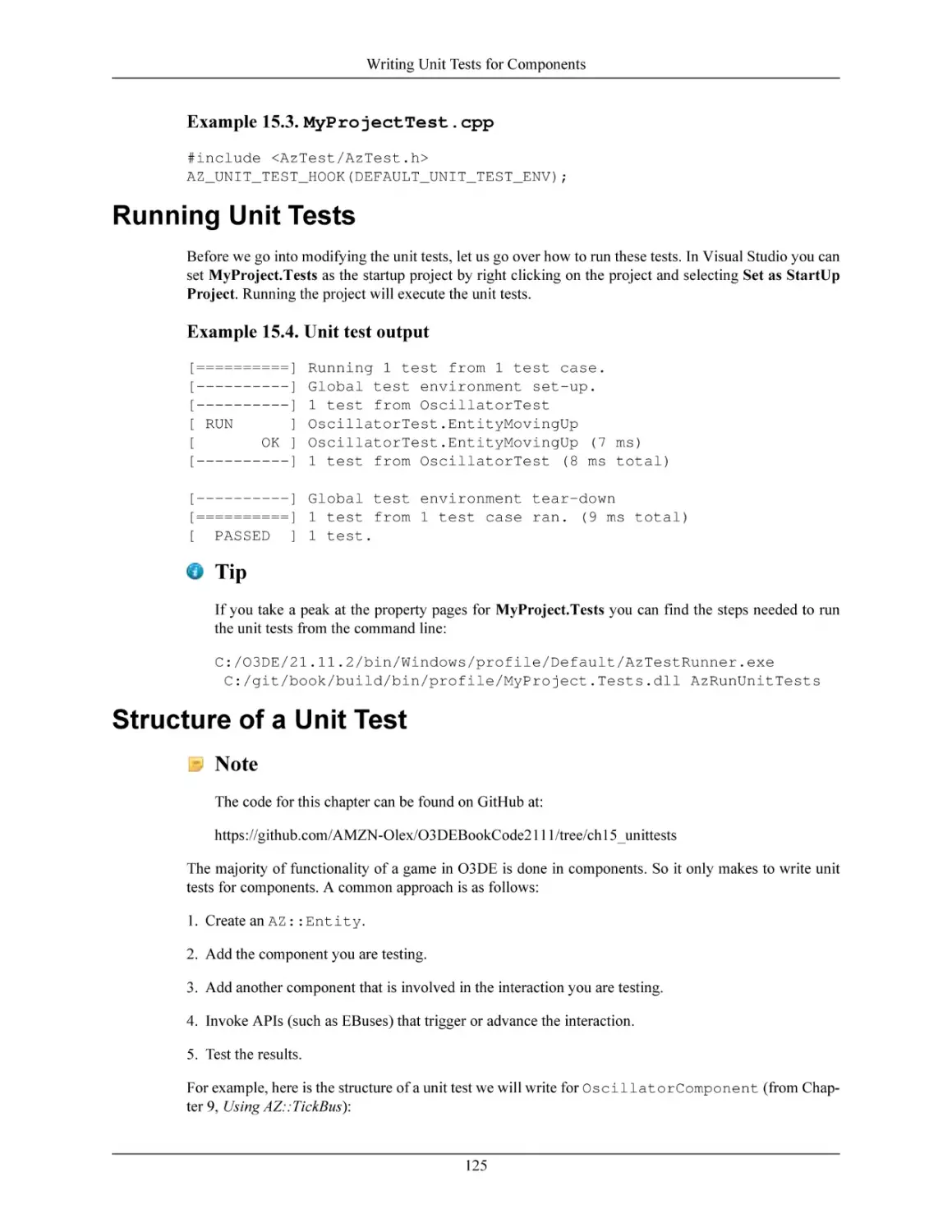 Running Unit Tests
Structure of a Unit Test