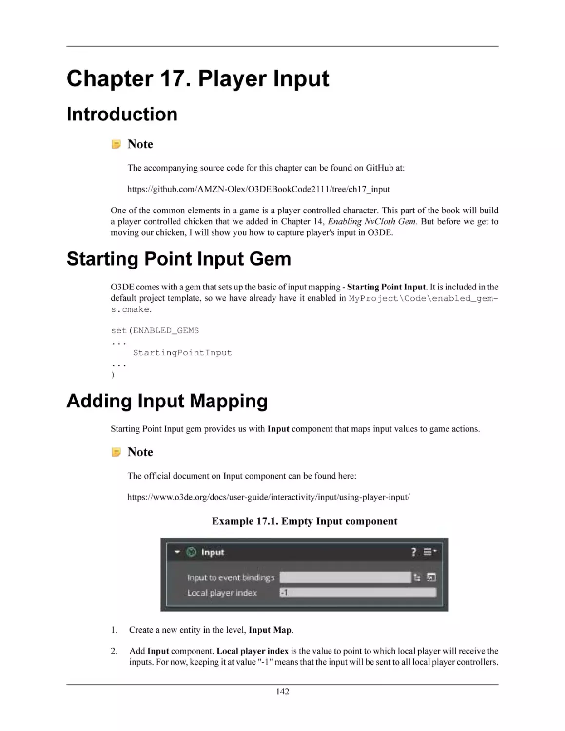 Chapter 17. Player Input
Introduction
Starting Point Input Gem
Adding Input Mapping