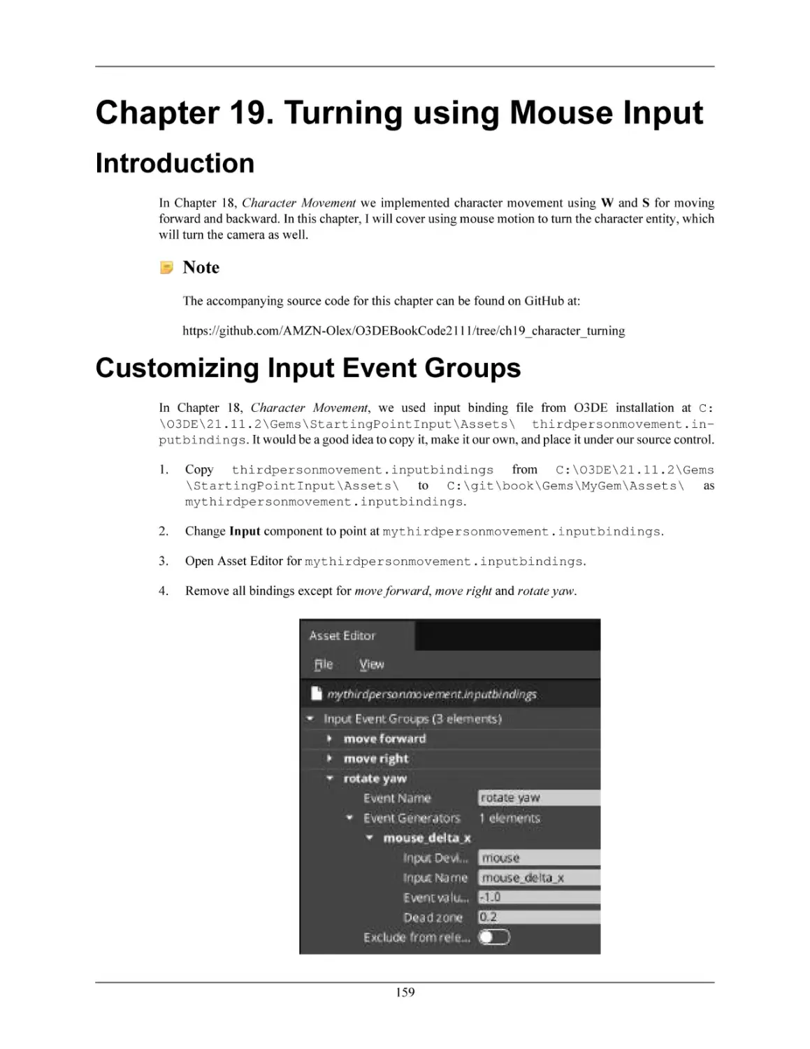 Chapter 19. Turning using Mouse Input
Introduction
Customizing Input Event Groups