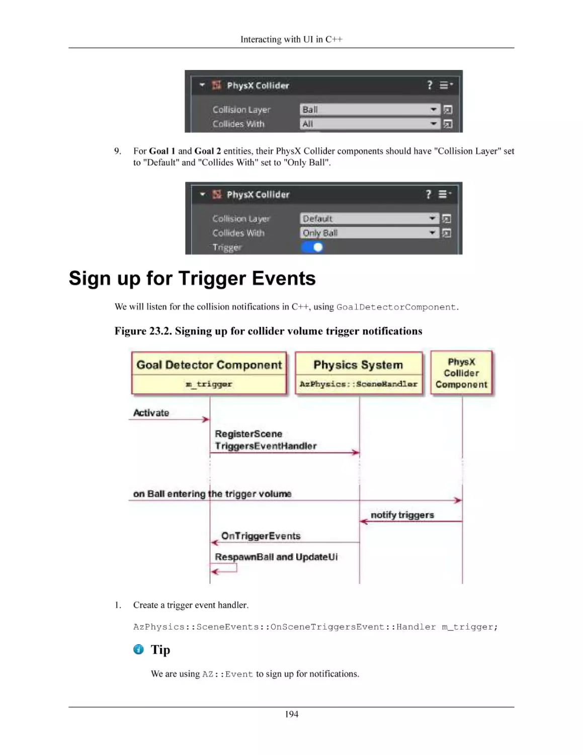 Sign up for Trigger Events