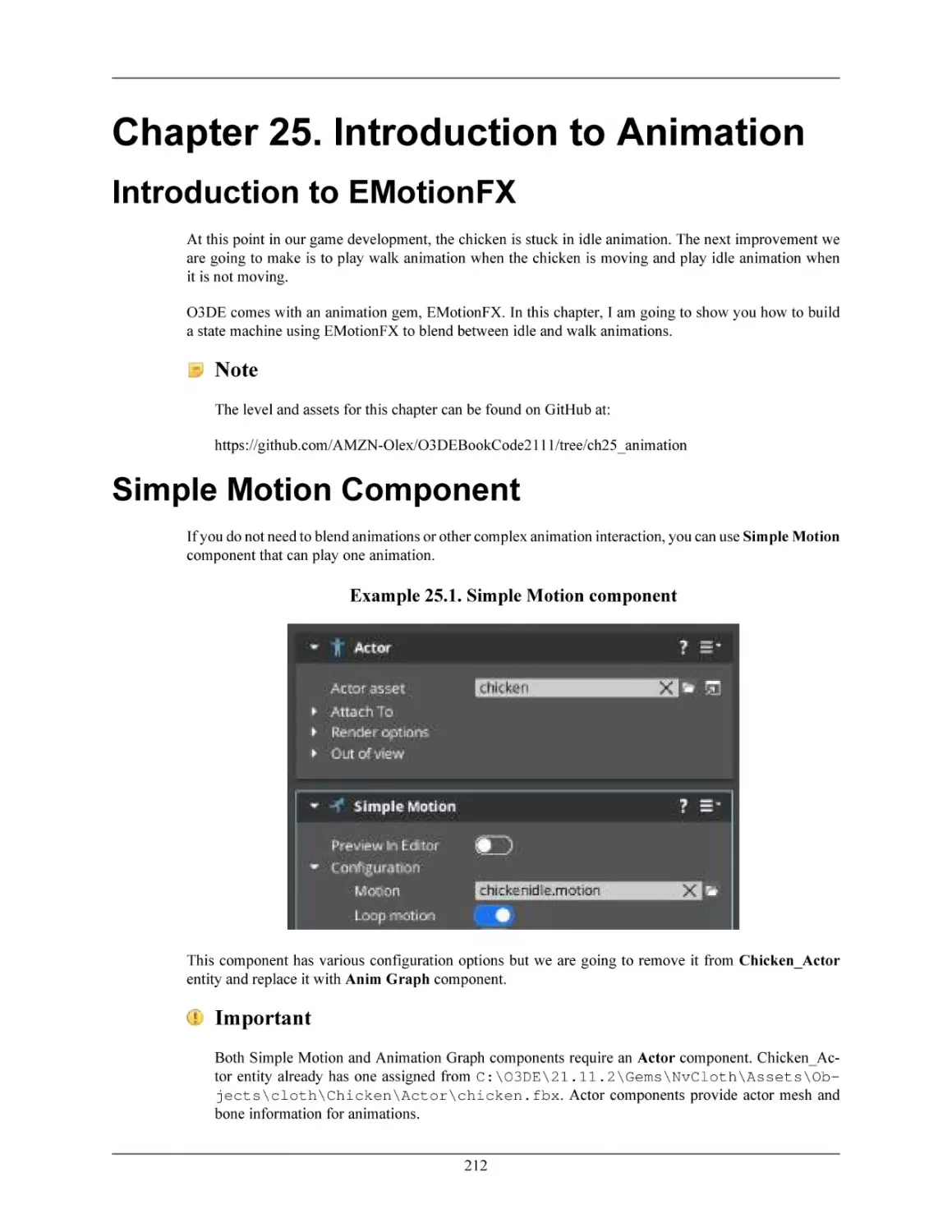 Chapter 25. Introduction to Animation
Introduction to EMotionFX
Simple Motion Component