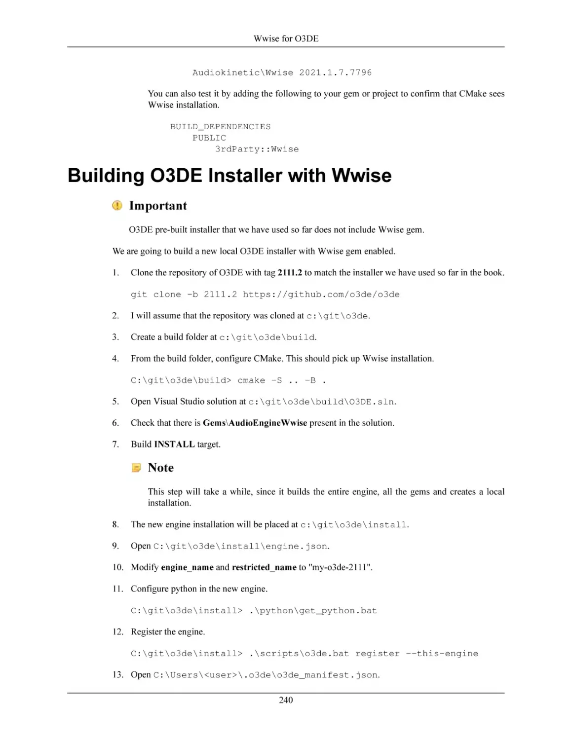 Building O3DE Installer with Wwise