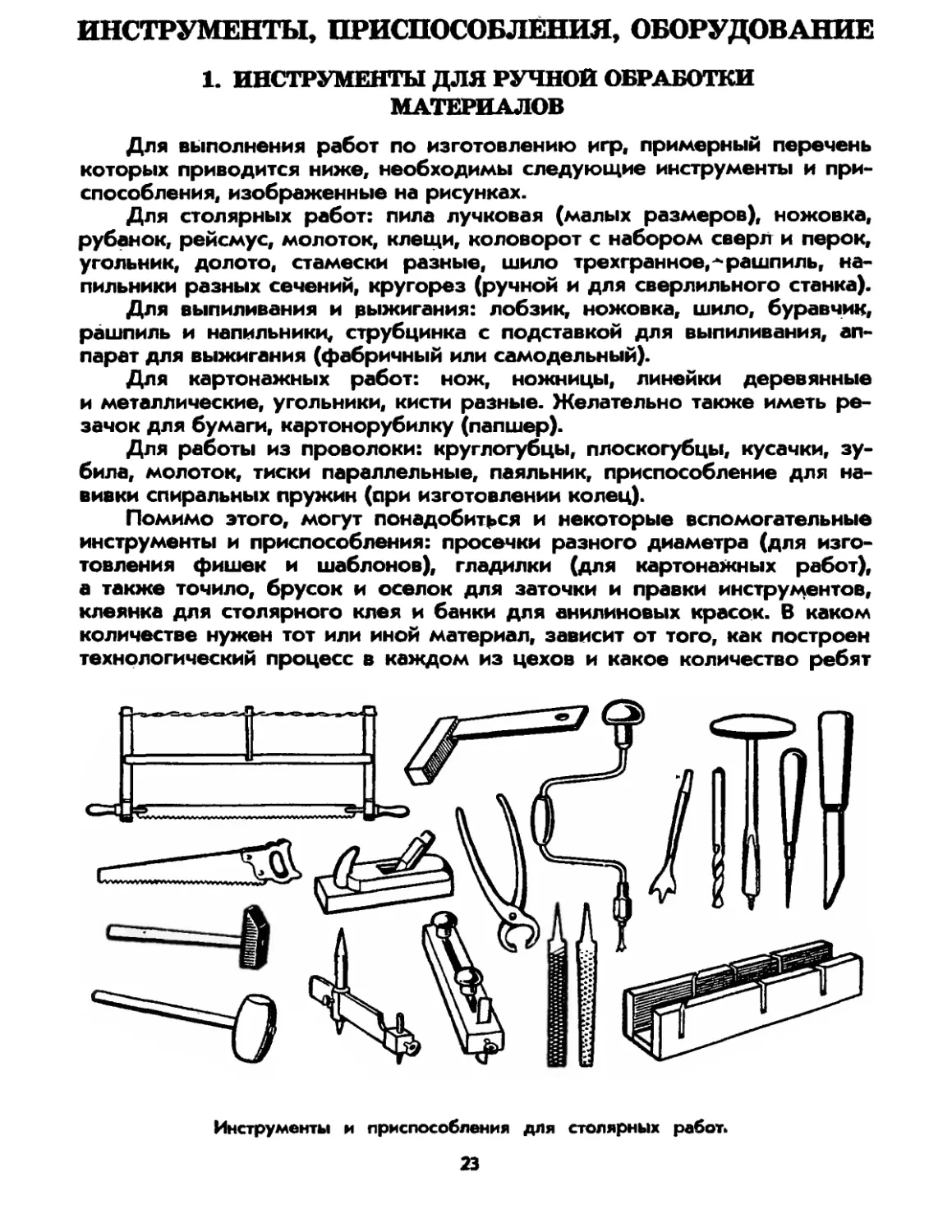 Инструменты, приспособления, оборудование