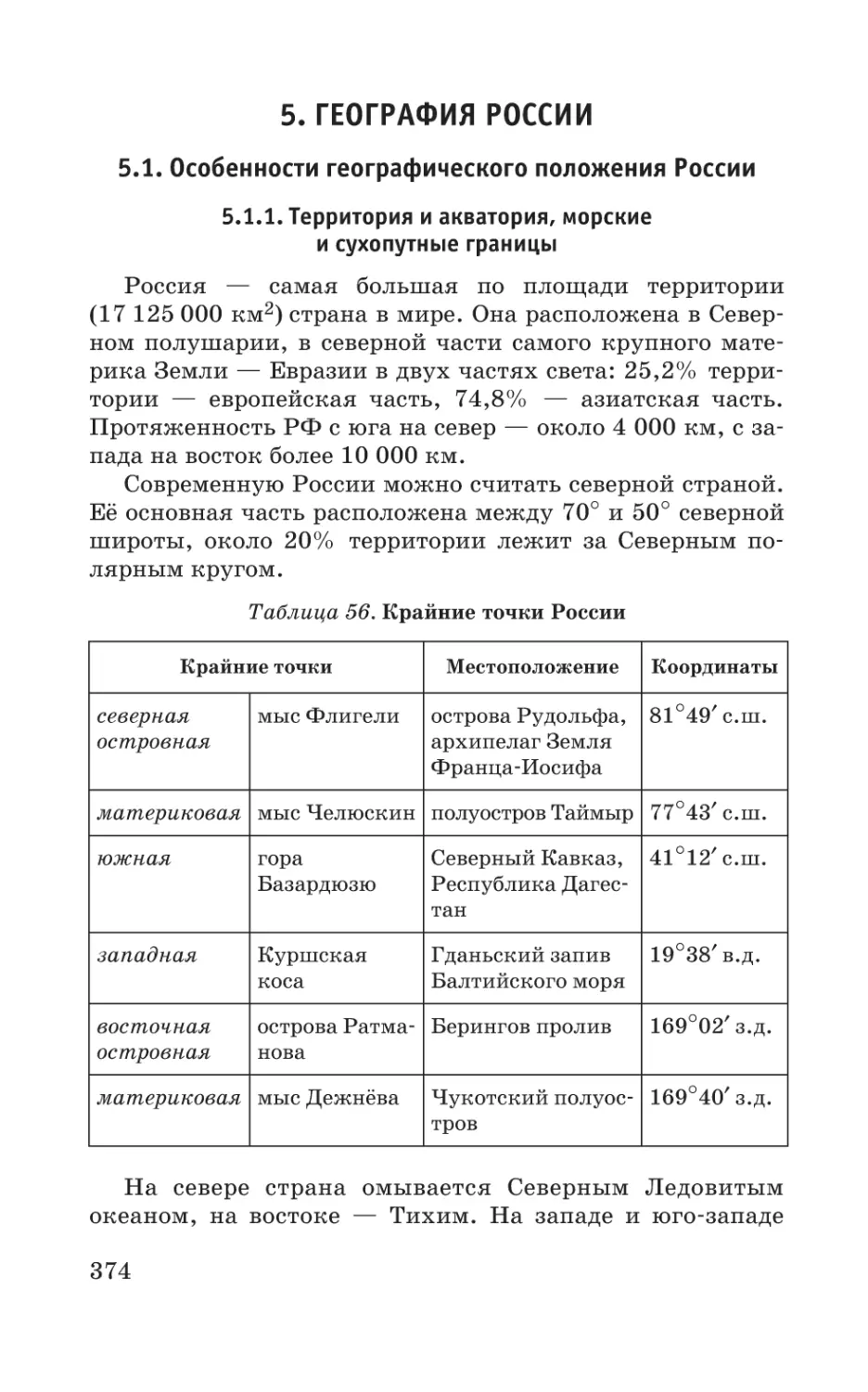 5. География россии
5.1. Особенности географического положения России