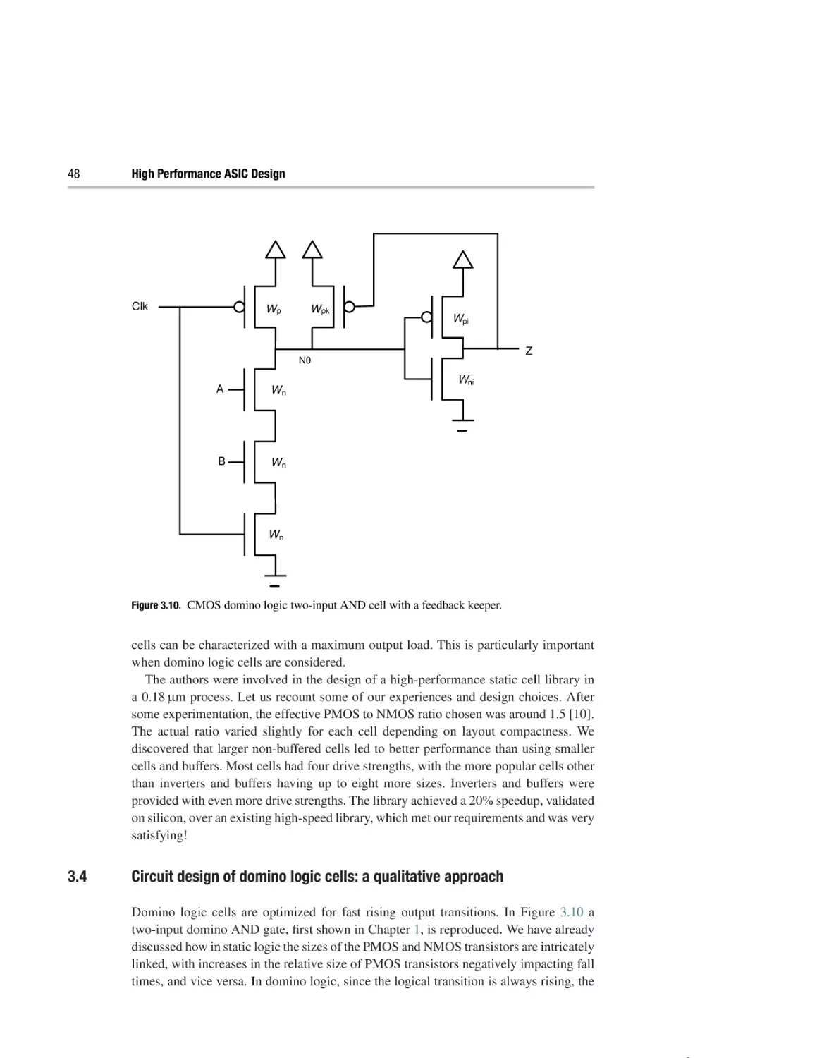 3.4 Circuit design of domino logic cells