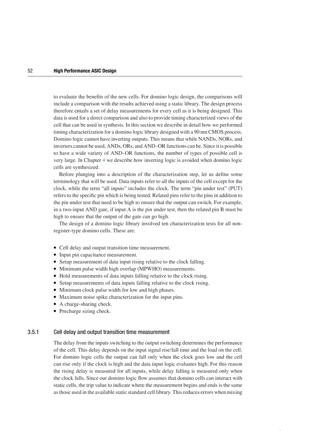 3.5.1 Cell delay and output transition time measurement