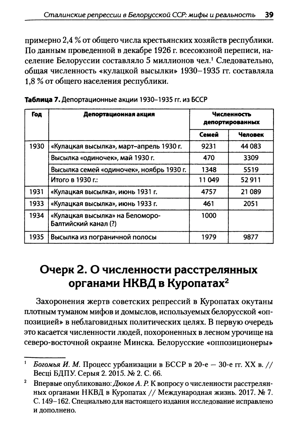 Очерк 2. О численности расстрелянных органами НКВД в Куропатах