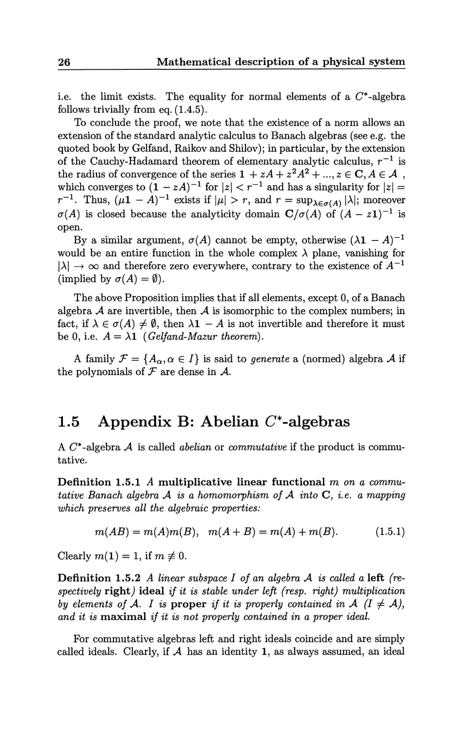 1.5 Appendix B: Abelian C^*-algebras