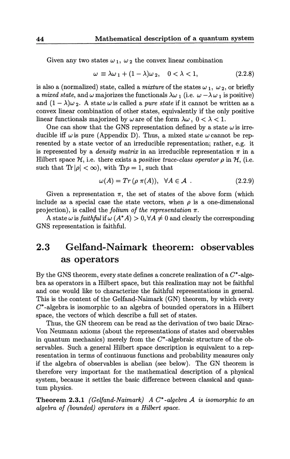 2.3 Gelfand-Naimark theorem: observables as operators