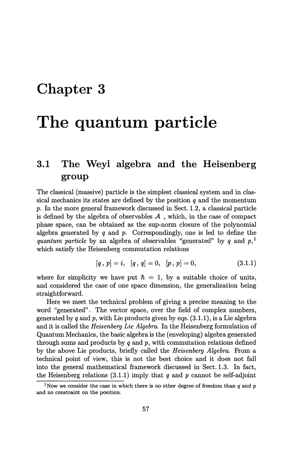 3 The quantum particle