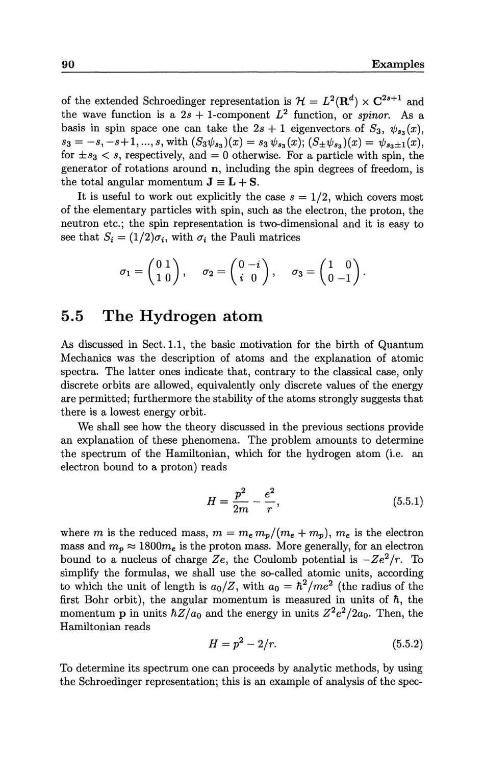 5.5 The Hydrogen atom