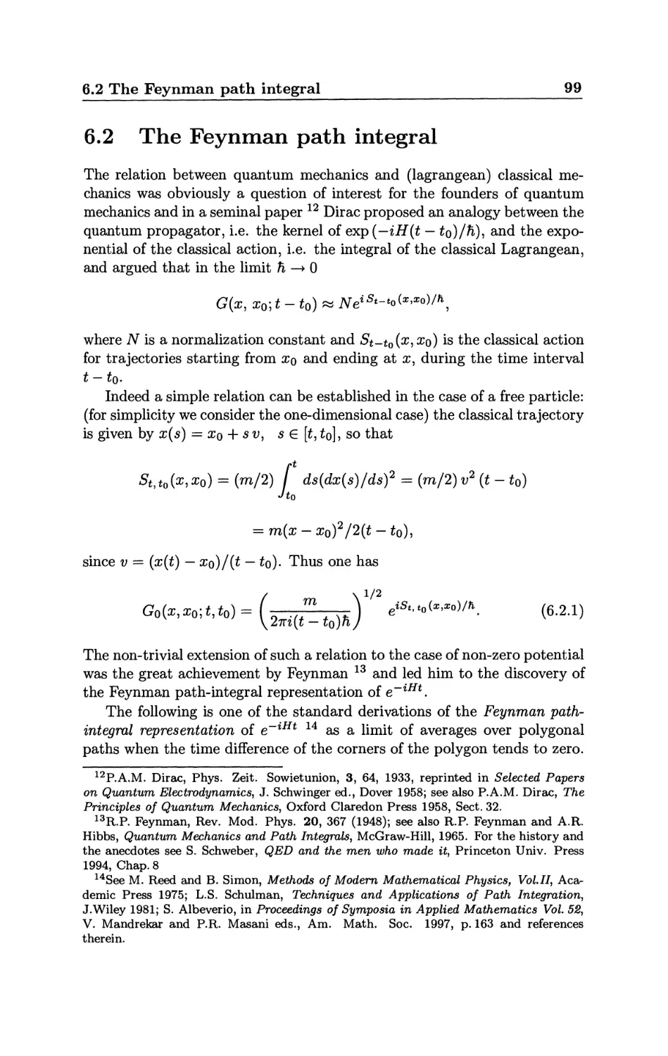 6.2 The Feynman path integral
