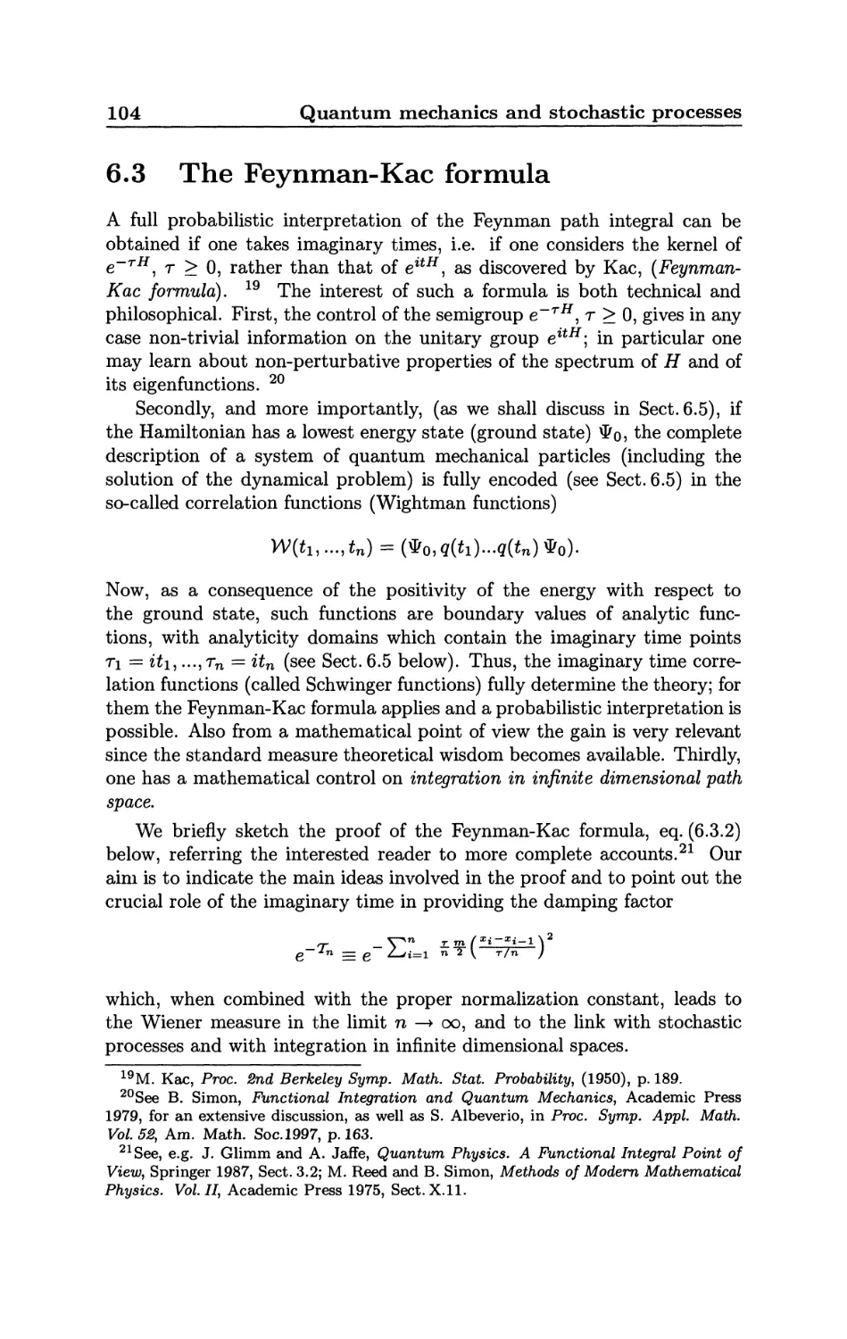 6.3 The Feynman-Kac formula