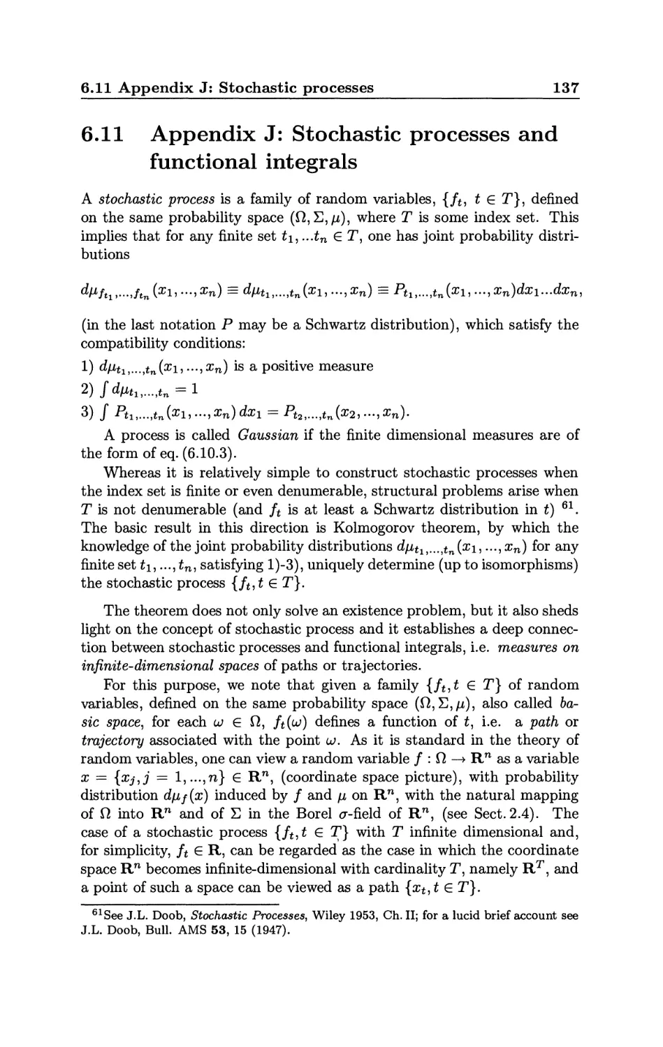 6.11 Appendix J: Stochastic processes and functional integrals