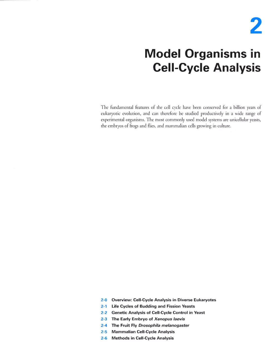 Chapter 2. Model Organisms in Cell-Cycle Analysis
