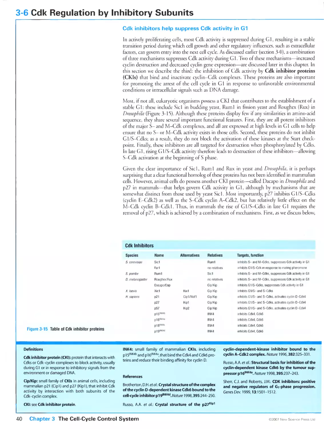 3-6 Cdk Regulation by Inhibitory Subunits