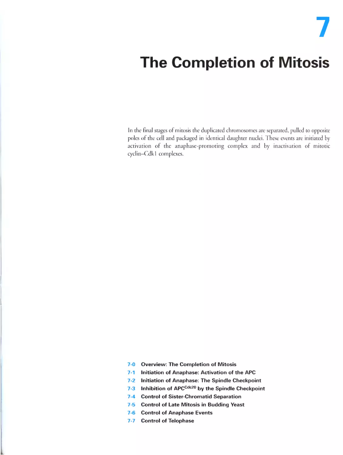 Chapter 7. The Completion of Mitosis