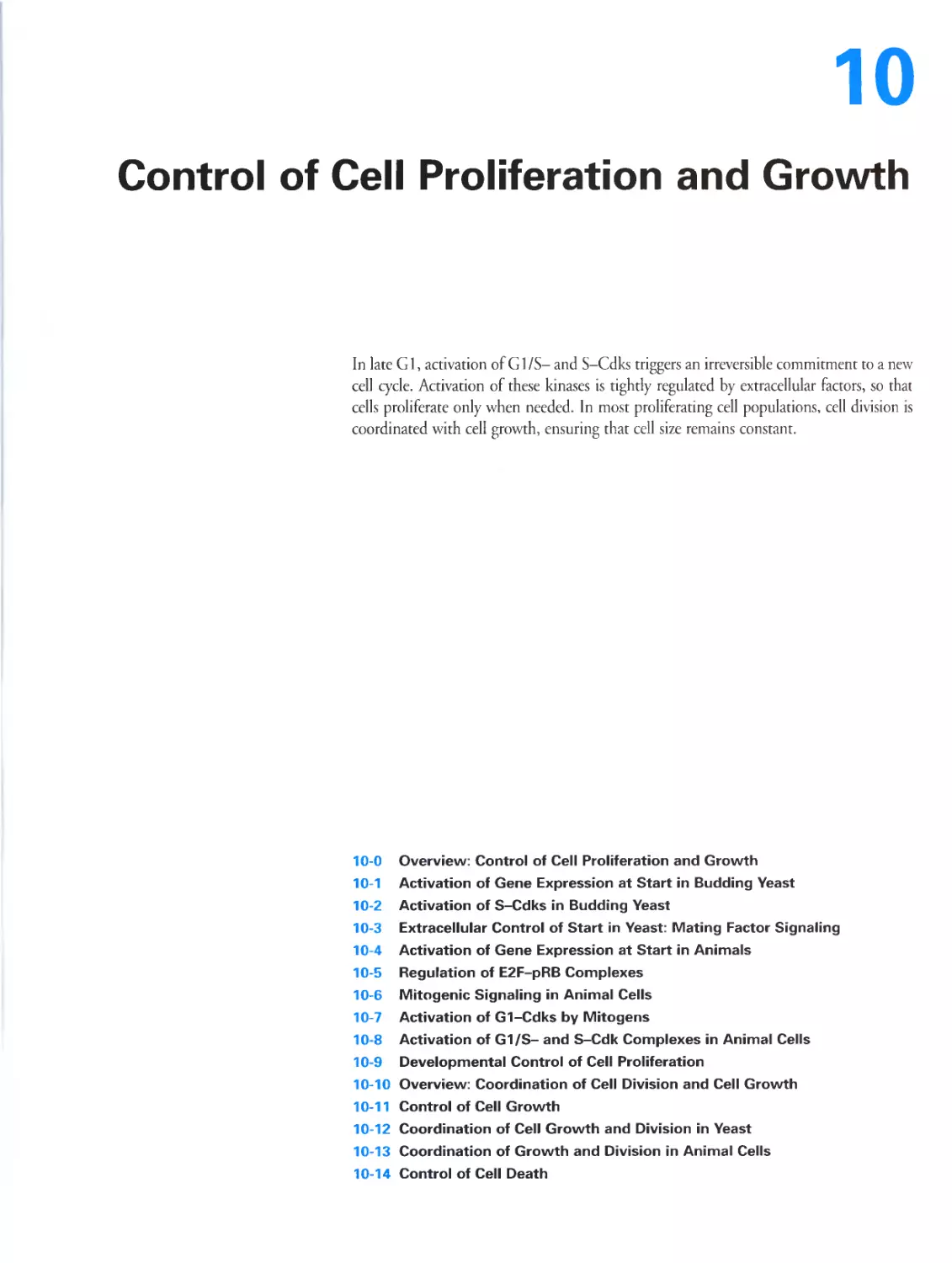 Chapter 10. Control of Cell Proliferation and Growth