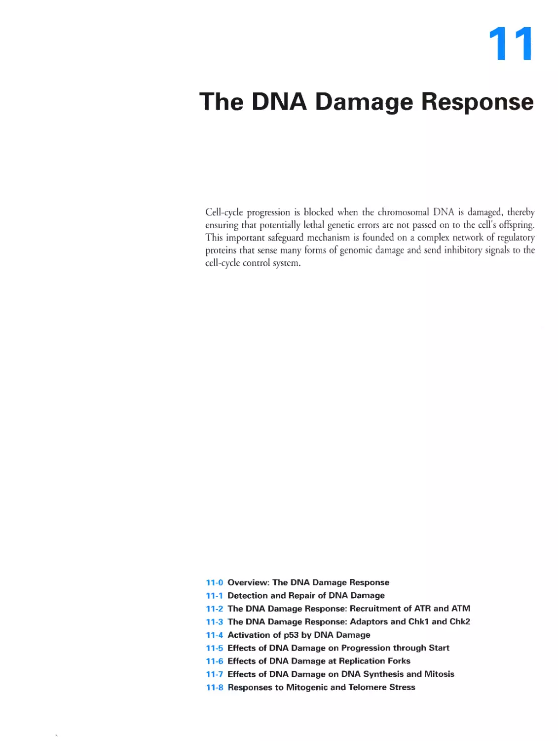 Chapter 11. The DNA Damage Response