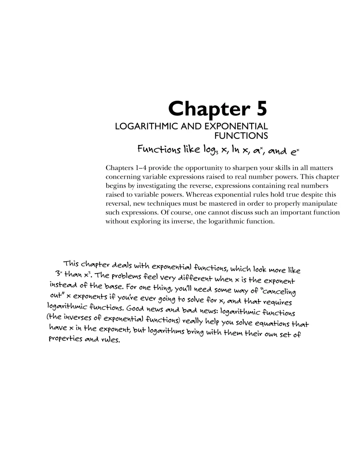Chapter 5: Logarithmic and Exponential Functions 57