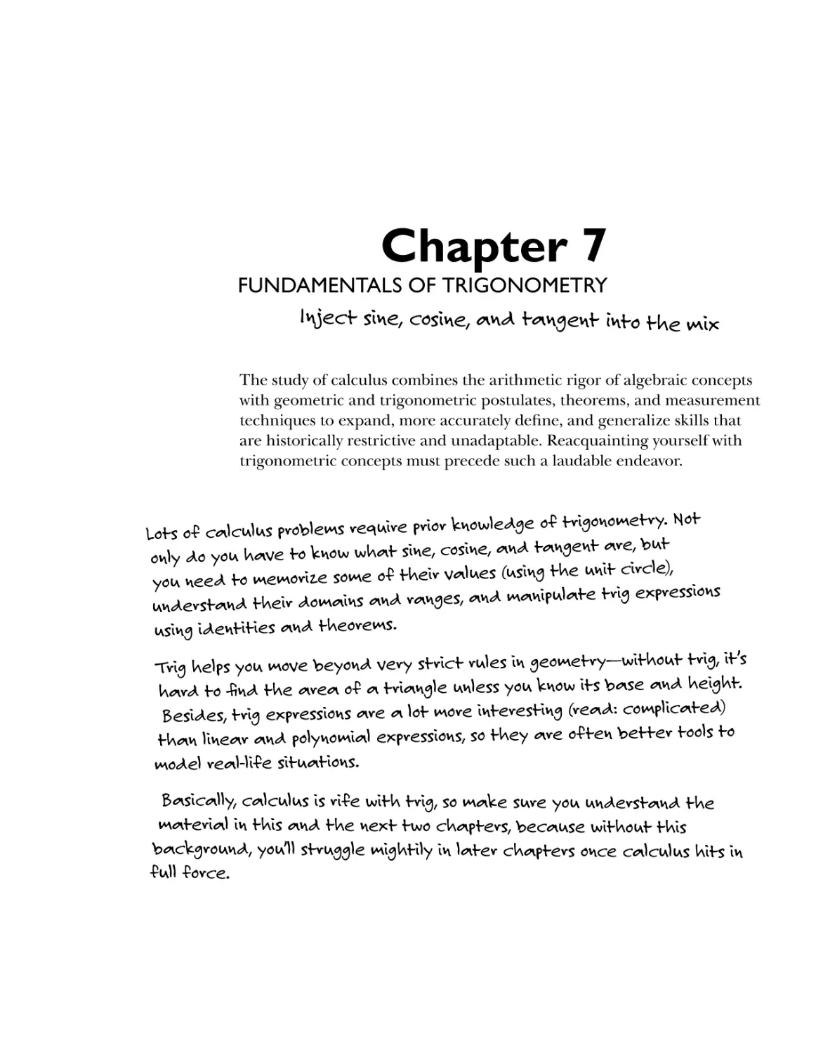 Chapter 7: Fundamentals of Trigonometry 91