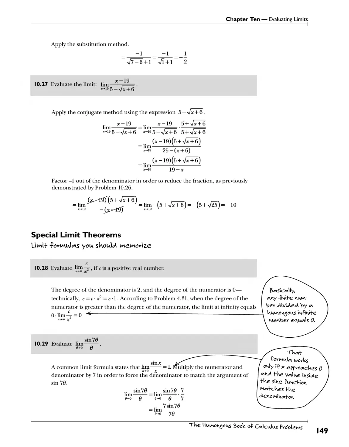 Special Limit Theorems 149