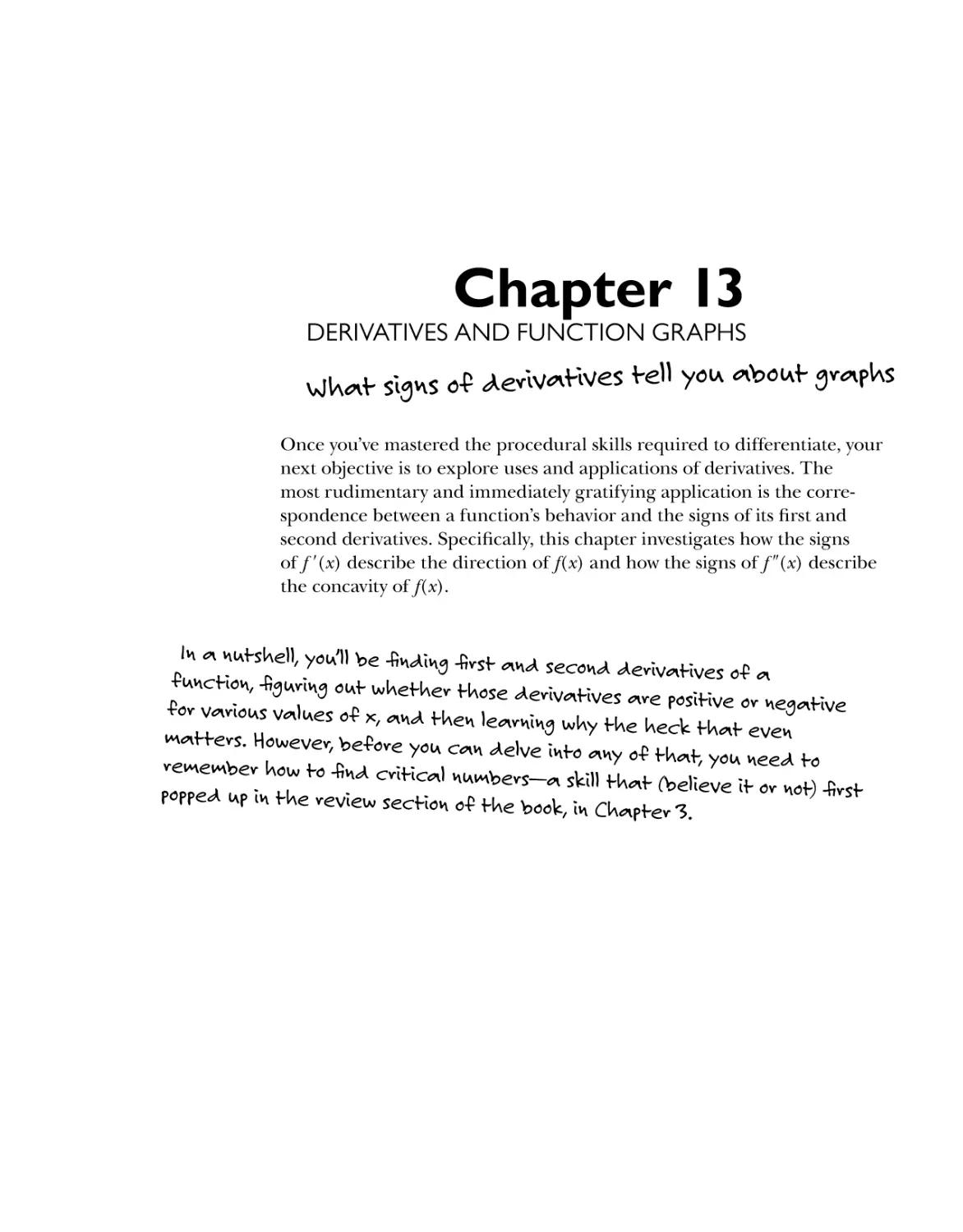 Chapter 13: Derivatives and Function Graphs 187